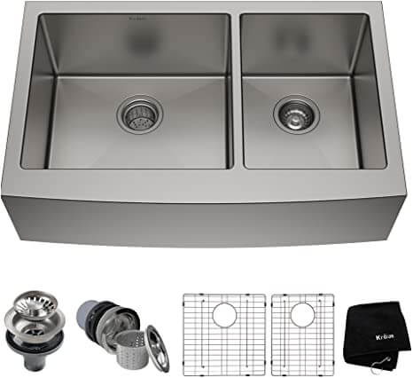 Kraus KHF203-36 PRO Kitchen Double Bowl Stainless Steel Sink